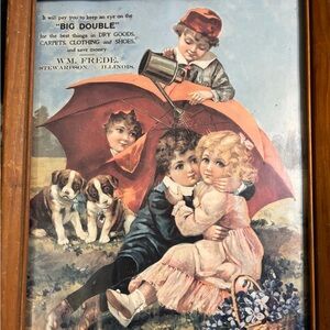 Charming Children's Wall Art with Red Umbrella